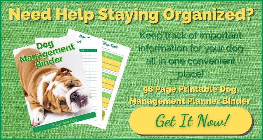 Dog Management Binder to keep track of your dog records.